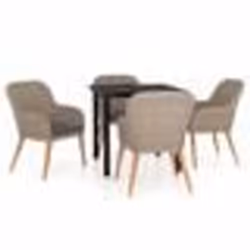 vidaXL Ensemble à manger de jardin et coussins 5 pcs Marron