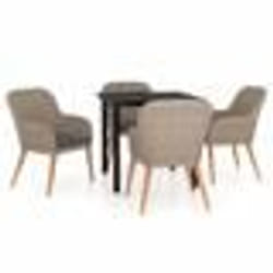 vidaXL Ensemble à manger de jardin et coussins 5 pcs Marron