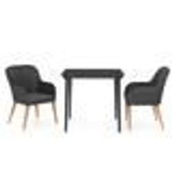 vidaXL Ensemble à manger de jardin avec coussins 3 pcs noir