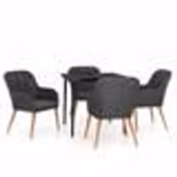 vidaXL Ensemble à manger de jardin avec coussins 5 pcs Noir