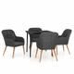 vidaXL Ensemble à manger de jardin avec coussins 5 pcs Noir