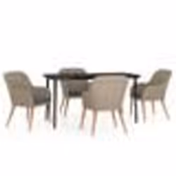 vidaXL Ensemble à manger de jardin et coussins 5 pcs Marron