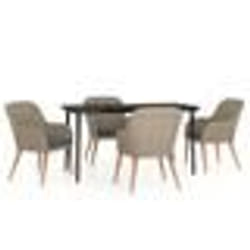 vidaXL Ensemble à manger de jardin et coussins 5 pcs Marron