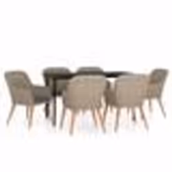 vidaXL Ensemble à manger de jardin et coussins 7 pcs Marron