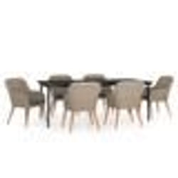 vidaXL Ensemble à manger de jardin et coussins 7 pcs Marron