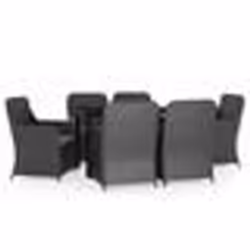 vidaXL Ensemble à manger de jardin avec coussins 7 pcs Noir