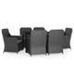 vidaXL Ensemble à manger de jardin avec coussins 7 pcs Noir