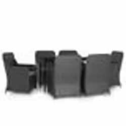 vidaXL Ensemble à manger de jardin avec coussins 7 pcs Noir
