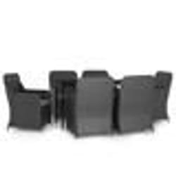vidaXL Ensemble à manger de jardin avec coussins 7 pcs Noir