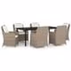 vidaXL Ensemble à manger de jardin 7 pcs Marron