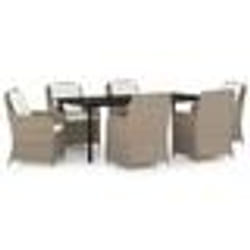 vidaXL Ensemble à manger de jardin 7 pcs Marron