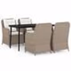 vidaXL Ensemble à manger de jardin 5 pcs Marron