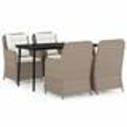 vidaXL Ensemble à manger de jardin 5 pcs Marron