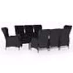 vidaXL Ensemble à manger de jardin 9 pcs Gris foncé