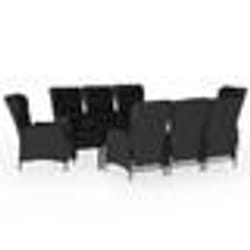 vidaXL Ensemble à manger de jardin 9 pcs Gris foncé
