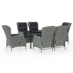 vidaXL Ensemble à manger de jardin 7 pcs Gris clair