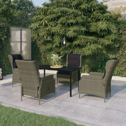 vidaXL Ensemble à manger de jardin 5 pcs Marron