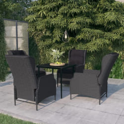 vidaXL Ensemble à manger de jardin 5 pcs Gris foncé