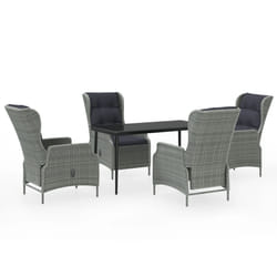vidaXL Ensemble à manger de jardin 5 pcs Gris clair