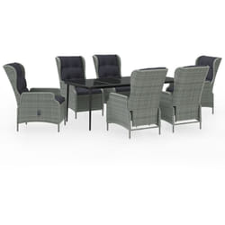 vidaXL Ensemble à manger de jardin 7 pcs Gris clair
