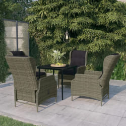 vidaXL Ensemble à manger de jardin 5 pcs Marron