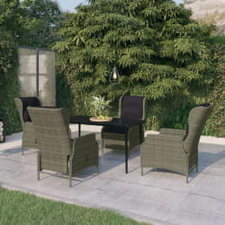 vidaXL Ensemble à manger de jardin 5 pcs Marron