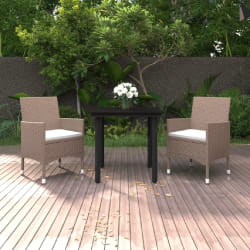 vidaXL Ensemble à manger jardin 3 pcs