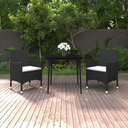 Vidaxl - Mobilier à dîner de jardin coussins 3 pcs Résine tressée Verre