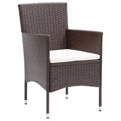 VidaXL 318501 chaise d'extérieur Terrace Siège rembourré Polyester, Polyuréthane, Acier Crème, Blanc