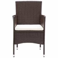 VidaXL 318501 chaise d'extérieur Terrace Siège rembourré Polyester, Polyuréthane, Acier Crème, Blanc