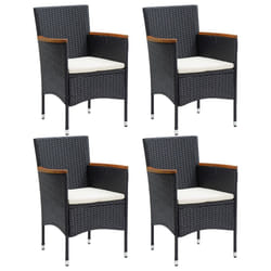 VidaXL 318502 chaise d'extérieur Terrace Siège rembourré Bois d'acacia, Polyester, Polyuréthane, Acier Noir, Crème, Blanc