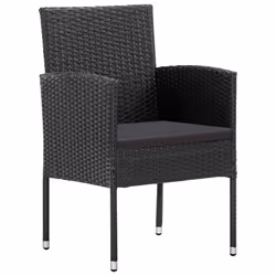 VidaXL 318726 chaise d'extérieur Terrace Siège rembourré Polyuréthane, Acier Noir
