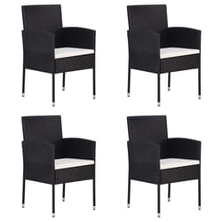 VidaXL 318727 chaise d'extérieur Terrace Siège rembourré Polyuréthane, Acier Noir, Crème, Blanc