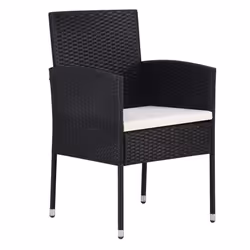 VidaXL 318727 chaise d'extérieur Terrace Siège rembourré Polyuréthane, Acier Noir, Crème, Blanc