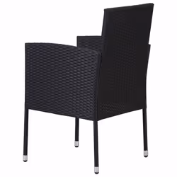VidaXL 318727 chaise d'extérieur Terrace Siège rembourré Polyuréthane, Acier Noir, Crème, Blanc - Vue supplémentaire 5