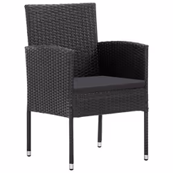 VidaXL 318729 chaise d'extérieur Terrace Siège rembourré Polyuréthane, Acier Noir