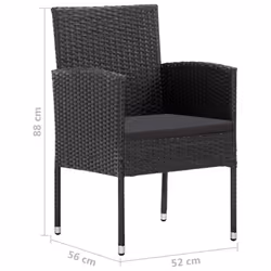 VidaXL 318729 chaise d'extérieur Terrace Siège rembourré Polyuréthane, Acier Noir - Vue supplémentaire 7