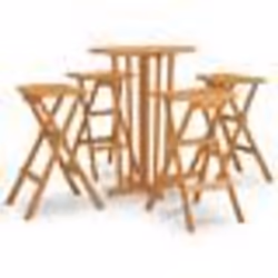 vidaXL Ensemble de bar pliable 5 pcs Bois de teck massif