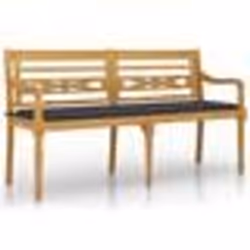 vidaXL Banc Batavia avec coussin anthracite 150 cm Bois de teck massif
