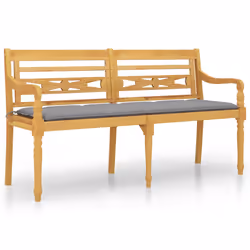 VidaXL 3100842, Gris, Teck, Adultes et enfants, 1500 mm, 515 mm, 840 mm