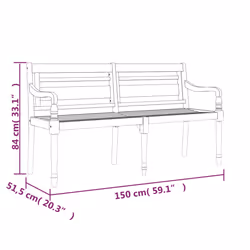 VidaXL 3100842 banc de jardin Teck - Vue supplémentaire 8