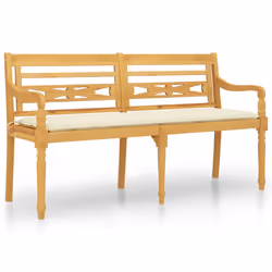 VidaXL 3100843, Crème, Teck, Adultes et enfants, 1500 mm, 515 mm, 840 mm