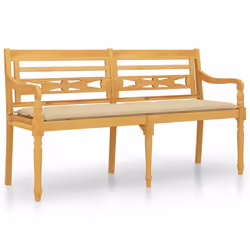 VidaXL 3100844, Beige, Teck, Adultes et enfants, 1500 mm, 515 mm, 840 mm