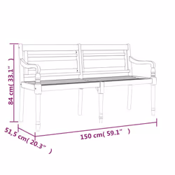 VidaXL 3100846 banc de jardin Teck - Vue supplémentaire 8