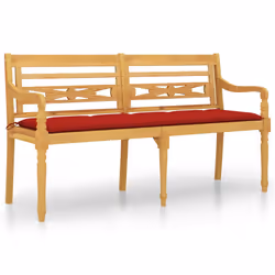VidaXL 3100847, Rouge, Teck, Adultes et enfants, 1500 mm, 515 mm, 840 mm