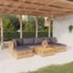 vidaXL Salon de jardin 7 pcs avec coussins Bois de teck solide