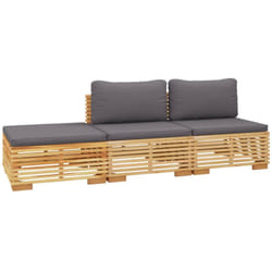 Vidaxl - Salon de jardin 3 pcs avec coussins Bois de teck solide