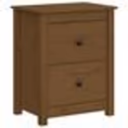 vidaXL Table de chevet Marron miel 50x35x61,5 cm Bois de pin massif - TU
