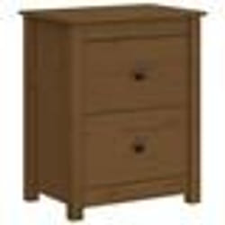 vidaXL Table de chevet Marron miel 50x35x61,5 cm Bois de pin massif - TU
