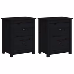 VidaXL 813688, Noir, Bois de pin, 500 mm, 350 mm, 615 mm, 2 pièce(s)